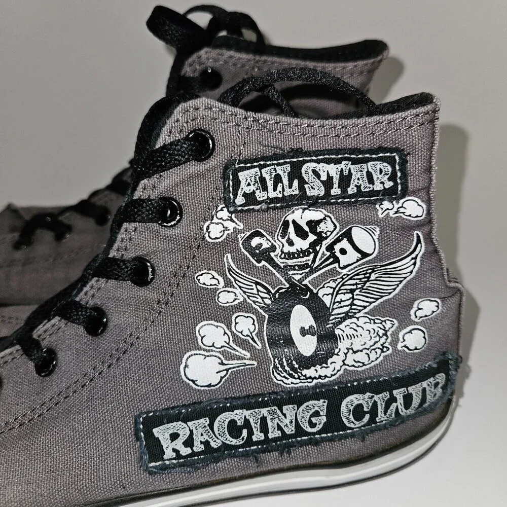 Converse Chuck Taylor High Top Sneakers Gray Shoes All Star Racing Club Size 6